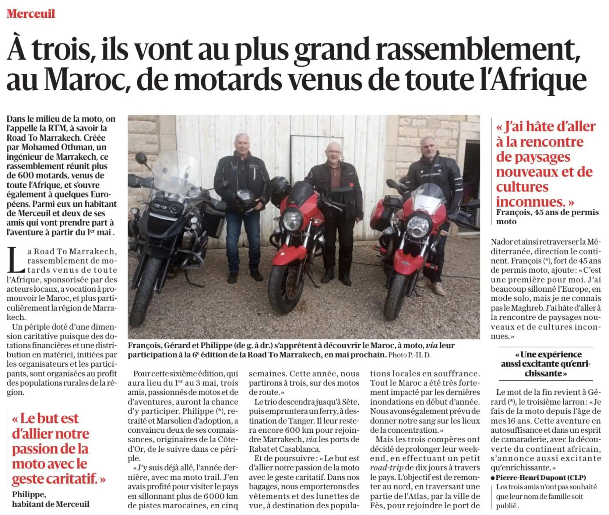 grand rassemblement de motards d'Afrique : la Road To Marrakech
